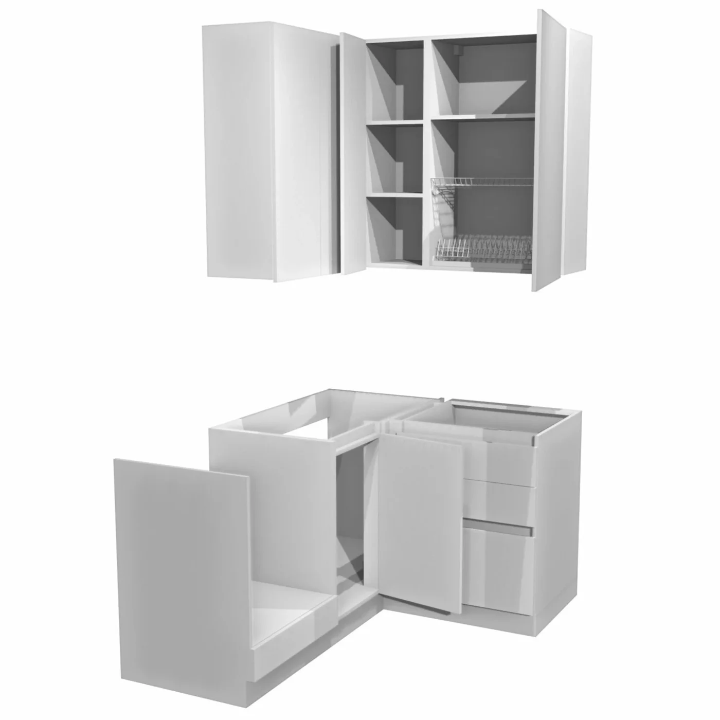 Гарнитур кухонный Natural Home Clean "Бостон", угловой, 160 см x 120 см x 51,2 см, цвет Белый